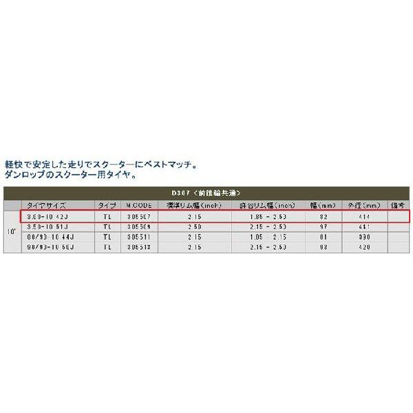 DUNLOP タイヤ 3.00-10 1本 ダンロップ スクーター RUNSCOOT