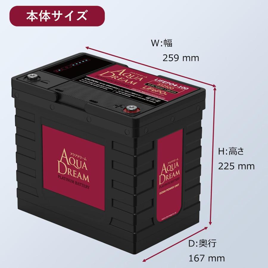 アクアドリーム リン酸鉄 リチウムイオンバッテリー 12V 100Ah アクアドリーム リン酸鉄 リチウムイオンバッテリー 12V 100Ah