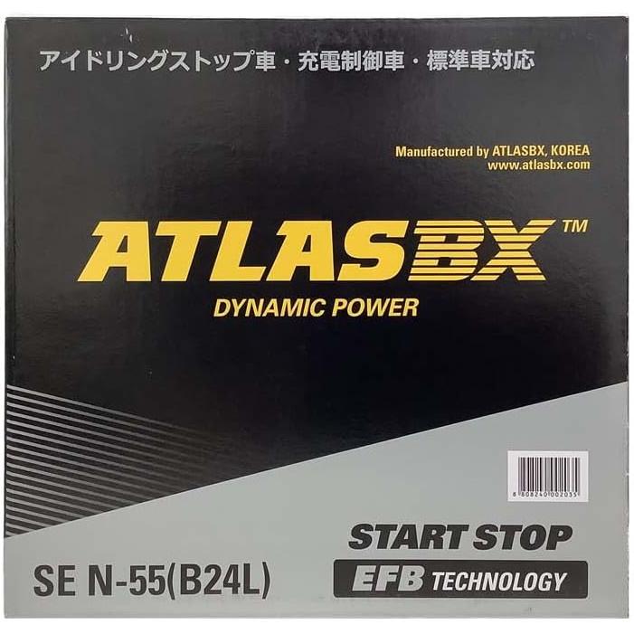 アイドリングストップ車用 バッテリー N-55 B24L ATLASBX Start Stop アトラス SE N55 46B24L 50B24L 55B24L 60B24L 65B24L 70B24L 互換 送料無料｜amcom｜03