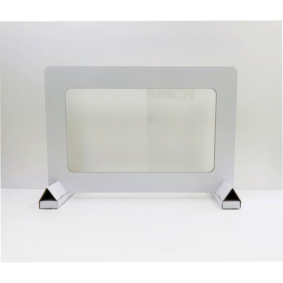 飛沫 防止 ウイルス 対策 卓上 仕切り板 デスク パーテーション 渡し 窓あり W900×H635×D300mm ダンボール PET 受付 カウンター シールド 90 63.5 30 cm 爆買 |  | 02