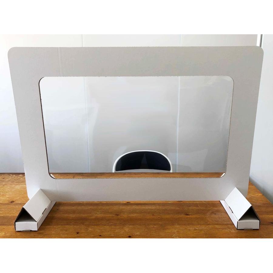 飛沫 防止 ウイルス 対策 卓上 仕切り板 デスク パーテーション 渡し 窓あり W900×H635×D300mm ダンボール PET 受付 カウンター シールド 90 63.5 30 cm 爆買 |  | 04