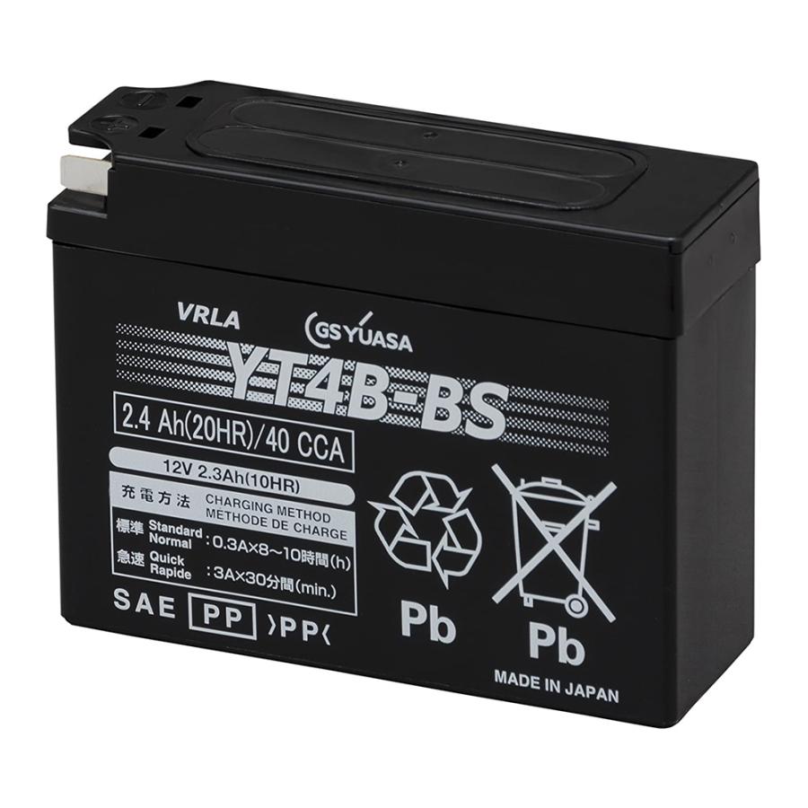 バイク用バッテリー　液別　YT4B-BS 　新品 GSユアサ YT4B-BS GSユアサ バイク バッテリー 液入り充電済 GSYUASA