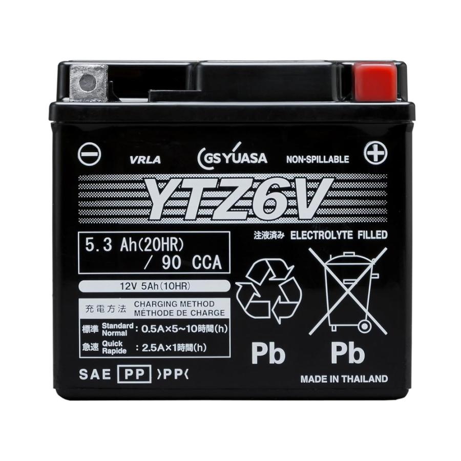 GSユアサ YTZ6V GSユアサ バッテリー GS YUASA VRLA制御弁式 バイク