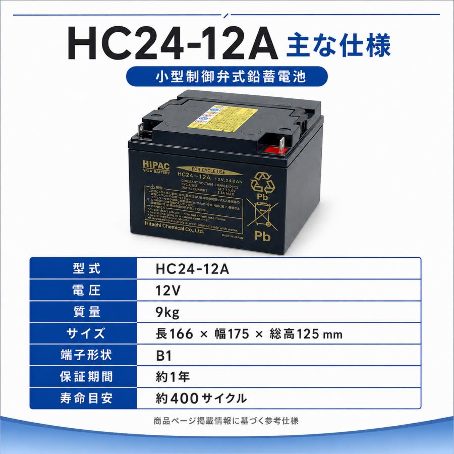 日立（HITACHI） HC24-12A 2個セット エナジーウィズ サイクル長寿命鉛