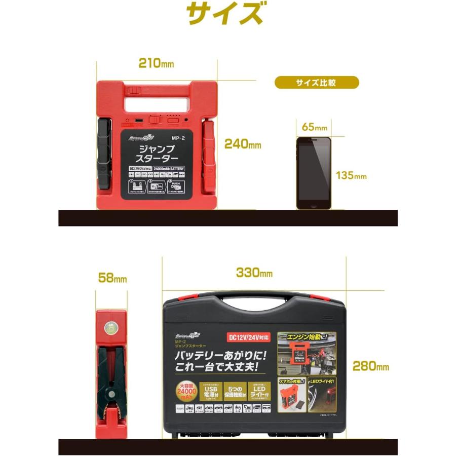 メルテック 大自工業 ジャンプスターター MP-2 12V 24V 車 トラック