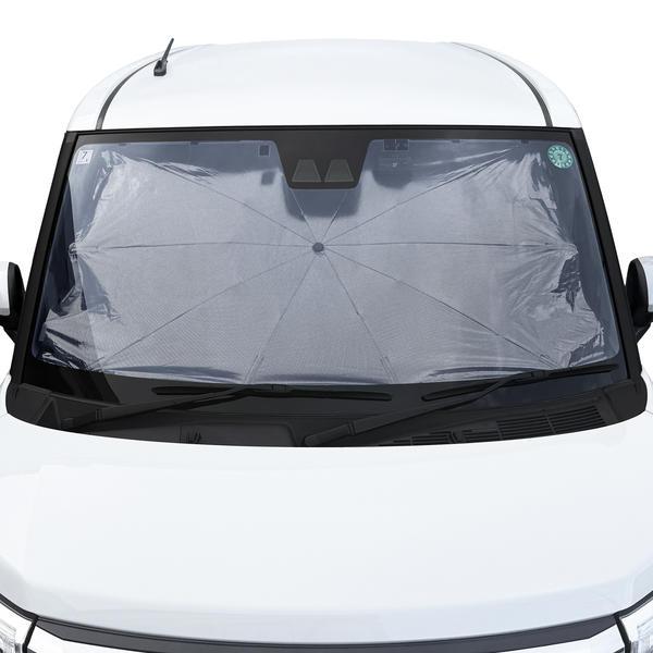 PS-24 サンシェード 車 フロント Lサイズ 約1460×850mm パラソル式 折りたたみ 遮光 遮熱 日よけ 大型車 ミニバン SUV 車中泊 収納袋付 簡単取付 | 大自工業 | 02