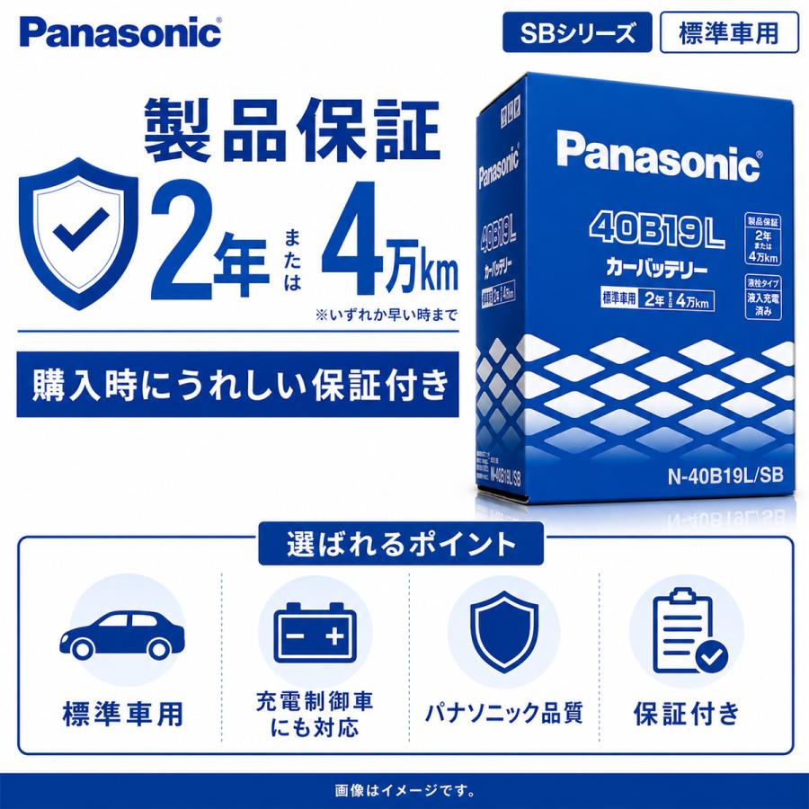 SB 40B19L パナソニック エスビー バッテリー 自動車用 Panasonic