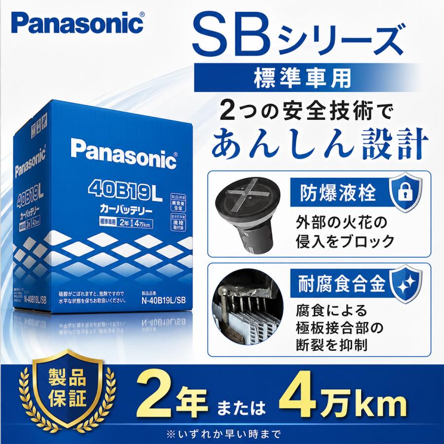 SB 40B19R パナソニック エスビー バッテリー 自動車用 Panasonic