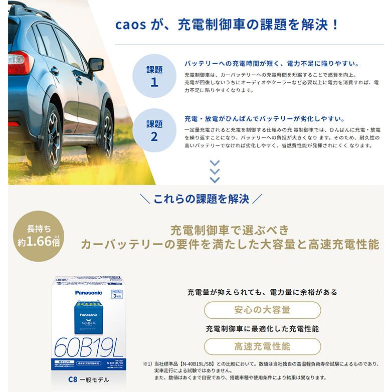 カオス N-60B19L/C8 【ブルーバッテリー安心サポート付】 パナソニック 標準車(充電制御車)用 Panasonic 国産車バッテリー Blue Battery 60B19L/C7｜amcom｜13