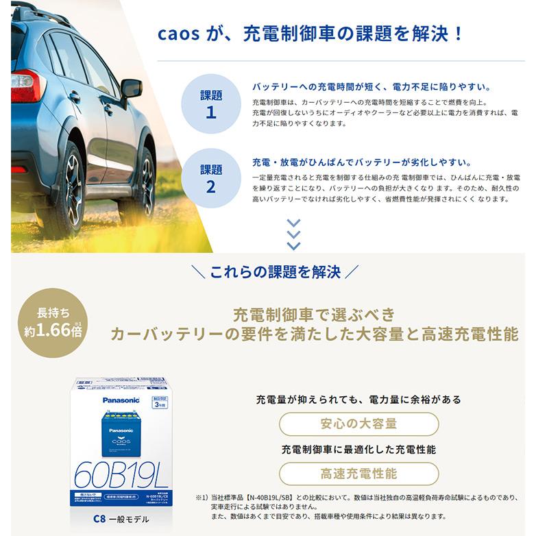 カオス N-60B19R/C8 パナソニック バッテリー 60B19R caos 国産車 標準