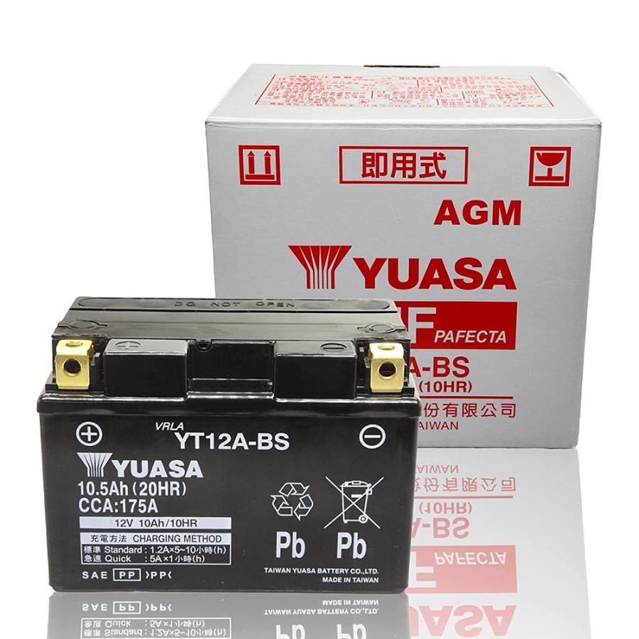 YT12A-BS 台湾 ユアサ yuasa バイク バッテリー 液入り充電済