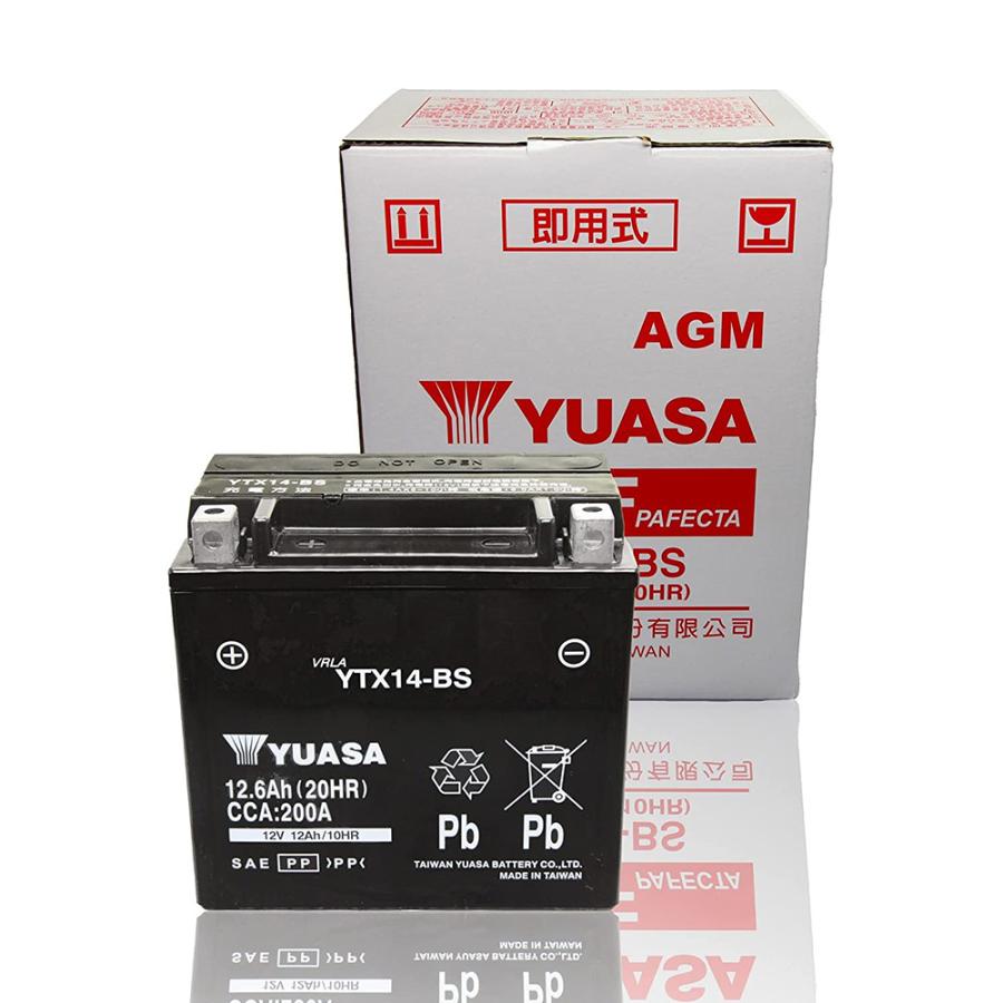 YTX14-BS 台湾 ユアサ yuasa バイク バッテリー 液入り充電済