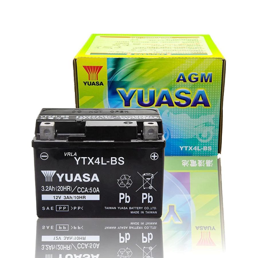 YTX4L-BS 台湾 ユアサ yuasa バイク バッテリー 液入り充電済