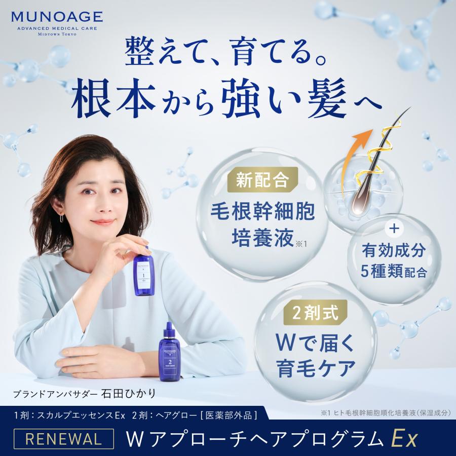 MUNOAGE 育毛剤 Wヘアアプロ―チプログラムEx 毛根幹細胞培養液