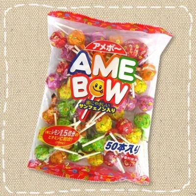リボン ＡＭＥＢＯＷ アメボー 50本入　棒付きあめ　景品・イベント｜amechan
