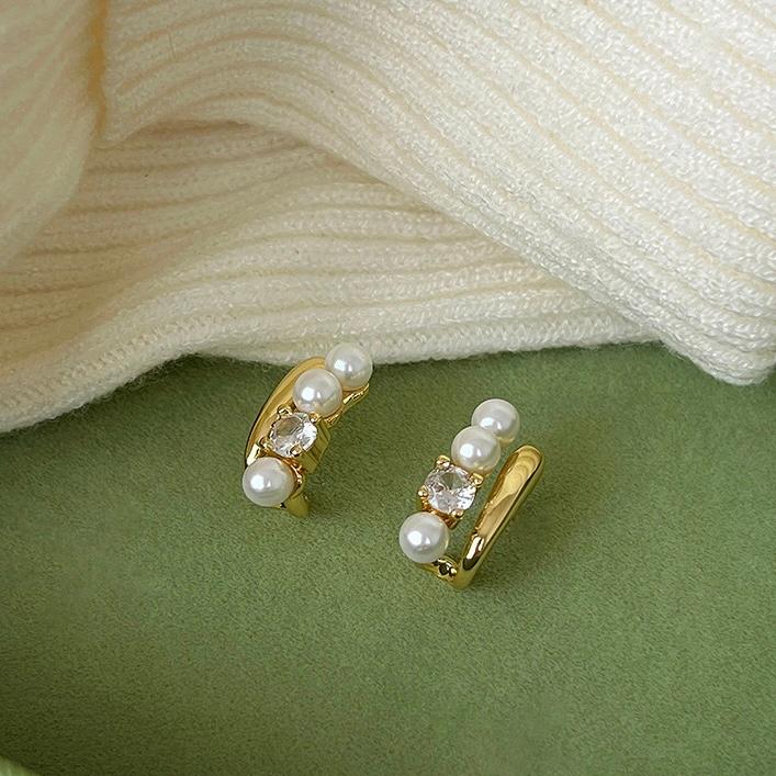 イヤリング 痛くない 40代 50代 大ぶり 大きめ ジルコニア パール 真珠 ノンホールピアス ゴールド クリップ シリコンカバー 30代 レディース |  | 04