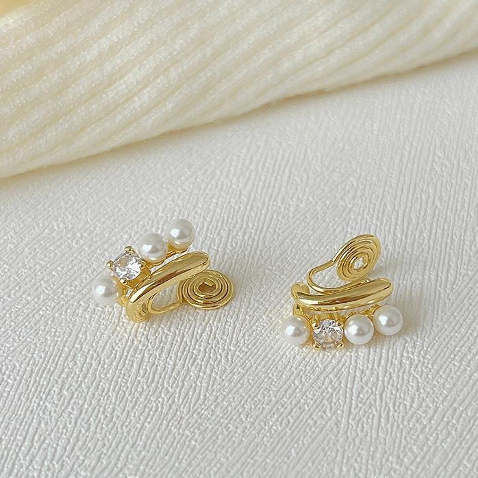 イヤリング 痛くない 40代 50代 大ぶり 大きめ ジルコニア パール 真珠 ノンホールピアス ゴールド クリップ シリコンカバー 30代 レディース |  | 02