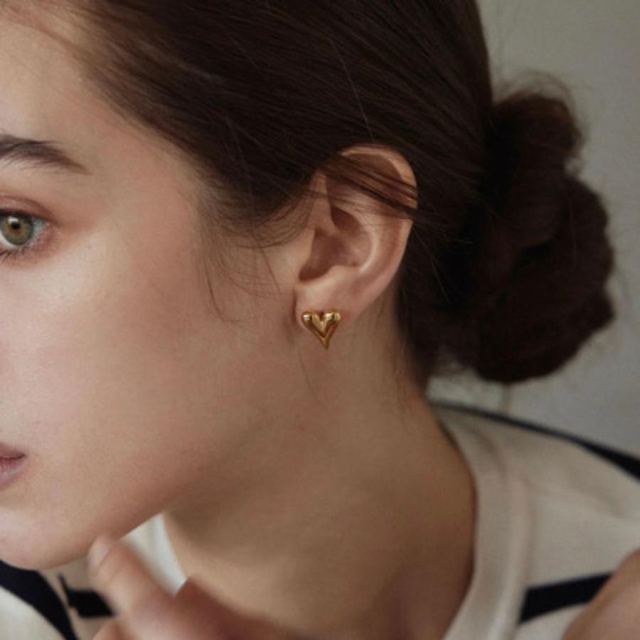 イヤリング 痛くない 40代 50代 ハート ノンホール ピアス見え ゴールド シルバー クリップ シリコンカバー レディース |  | 06