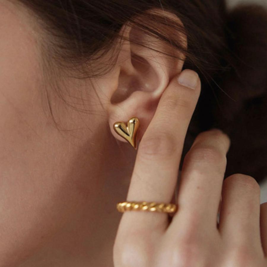 イヤリング 痛くない 40代 50代 ハート ノンホール ピアス見え ゴールド シルバー クリップ シリコンカバー レディース |  | 07