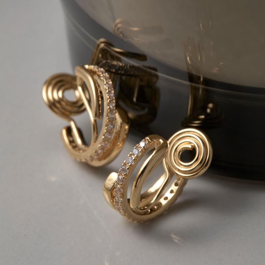 イヤリング 痛くない 40代 50代 フープ ジルコニア ノンホールピアス ピアス見え ゴールド クリップ シリコンカバー 30代 レディース |  | 01