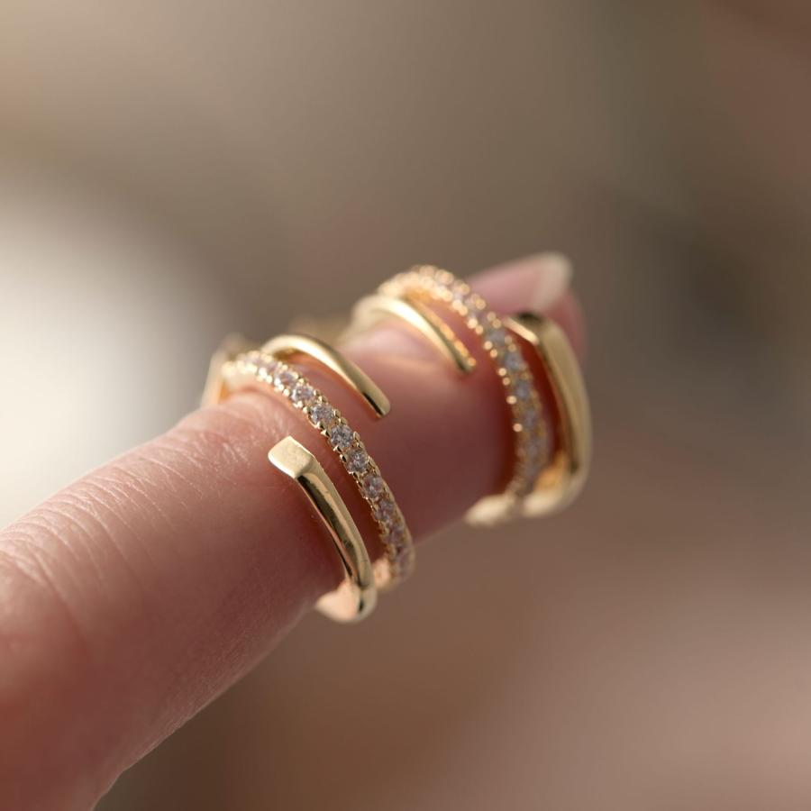 イヤリング 痛くない 40代 50代 フープ ジルコニア ノンホールピアス ピアス見え ゴールド クリップ シリコンカバー 30代 レディース |  | 02