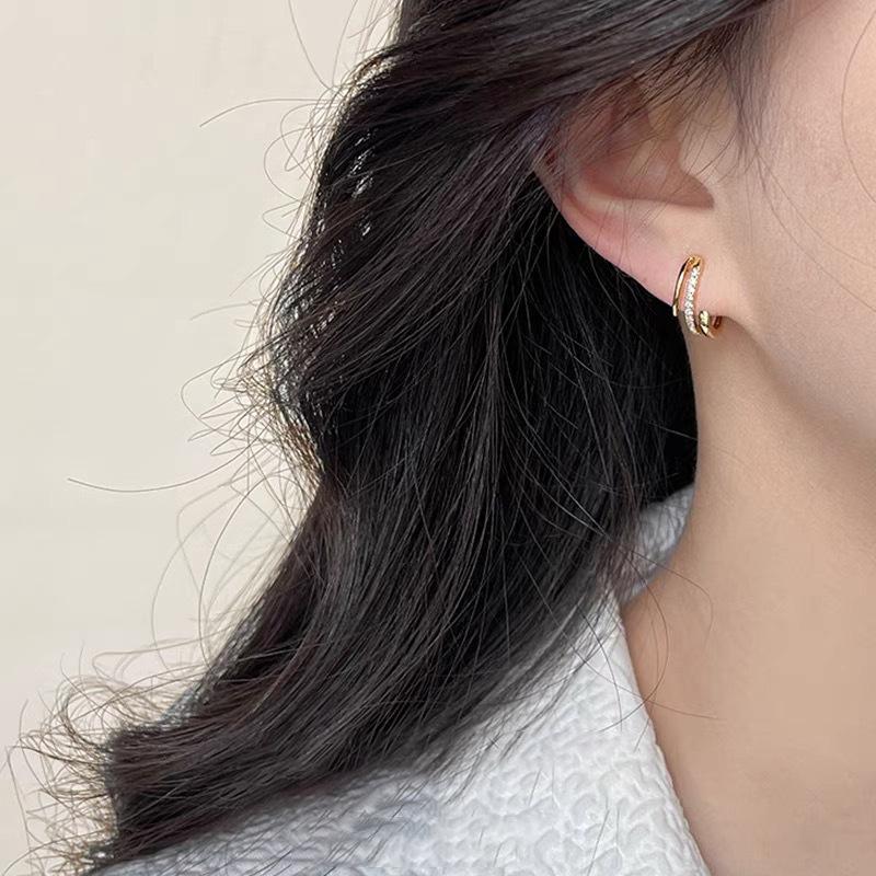 イヤリング 痛くない 40代 50代 フープ ジルコニア ノンホールピアス ピアス見え ゴールド クリップ シリコンカバー 30代 レディース |  | 06