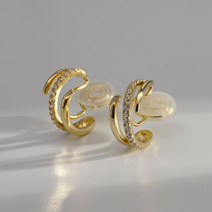 イヤリング 痛くない 40代 50代 フープ ジルコニア ノンホールピアス ピアス見え ゴールド クリップ シリコンカバー 30代 レディース |  | 03