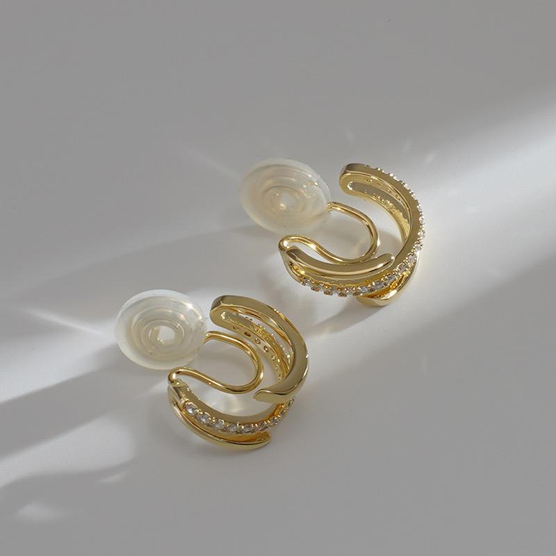 イヤリング 痛くない 40代 50代 フープ ジルコニア ノンホールピアス ピアス見え ゴールド クリップ シリコンカバー 30代 レディース |  | 04