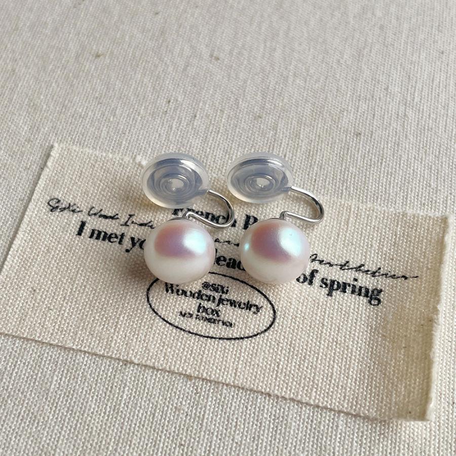 イヤリング 痛くない 40代 50代 パール 真珠 ノンホールピアス ピアス見え シルバー クリップ シリコンカバー 30代 レディース |  | 01