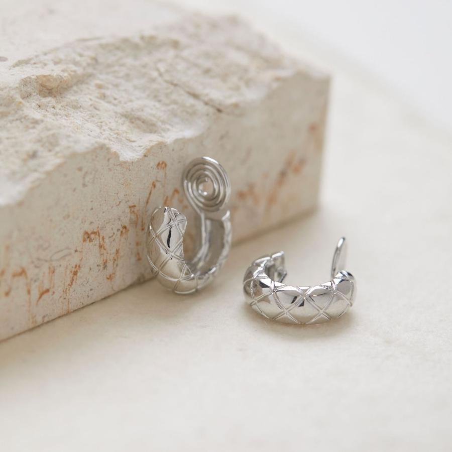 イヤリング 痛くない 40代 50代 フープ ノンホール ピアス見え ゴールド シルバー クリップ シリコンカバー 30代 レディース メンズ |  | 02