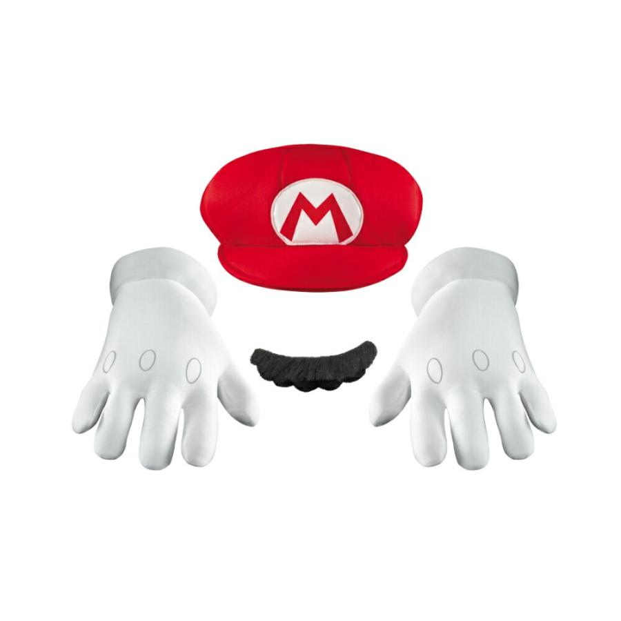 スーパーマリオ マリオ コスプレ 大人用 帽子 手袋 ひげ 仮装グッズ