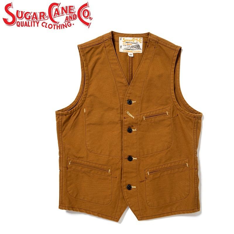 SUGAR CANE シュガーケーン ブラウンダック ワークベスト SUGAR CANE シュガーケーン 13oz. ブラウン ダック ワーク ベスト