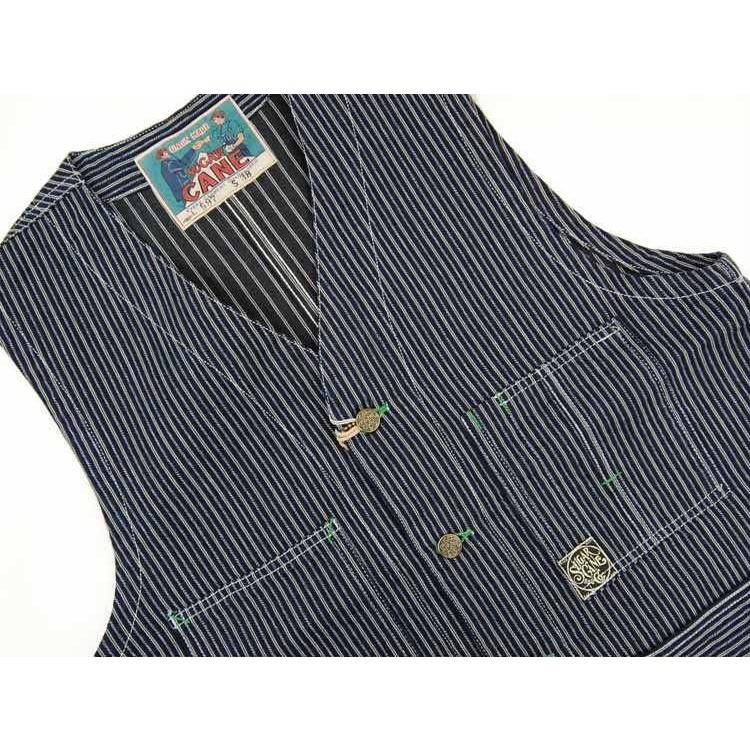 シュガーケーン　sugar cane インディゴ　ベスト SUGAR CANE シュガーケーン FICTION ROMANCE インディゴストライプ