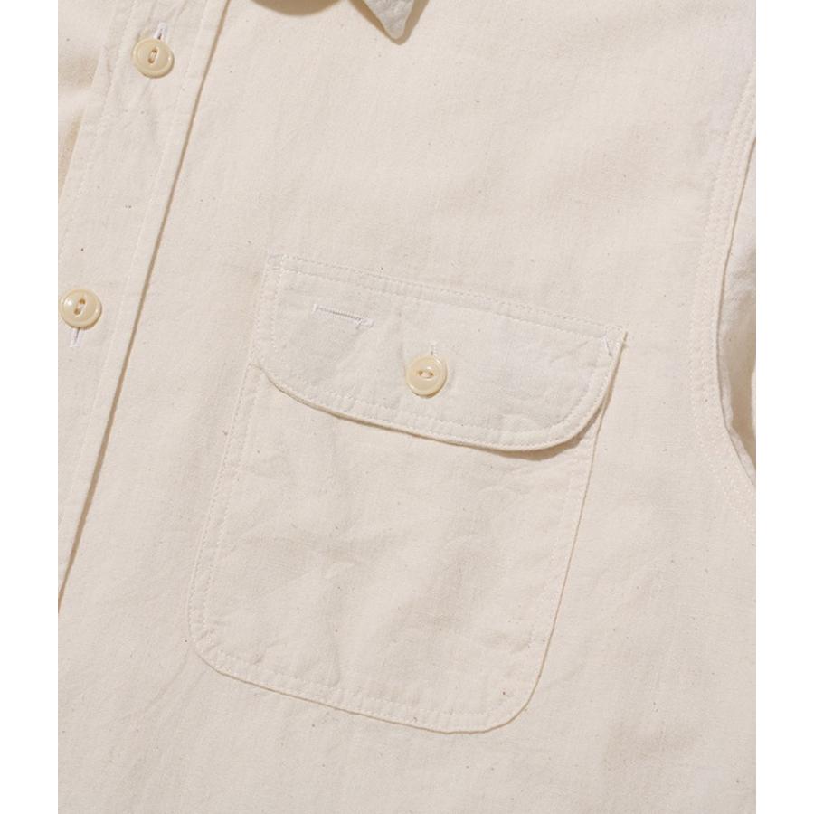SUGAR CANE シュガーケーン ホワイト シャンブレー 長袖 ワーク シャツ