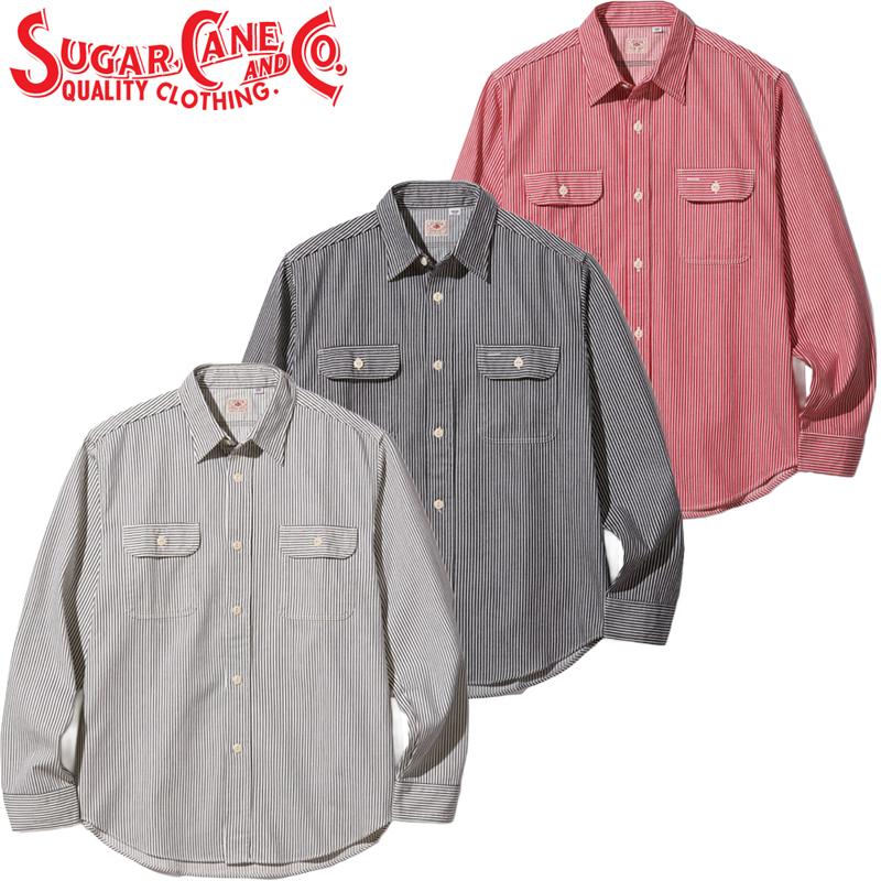 SUGAR CANE シュガーケーン ヒッコリー ストライプ 長袖 ワーク シャツ