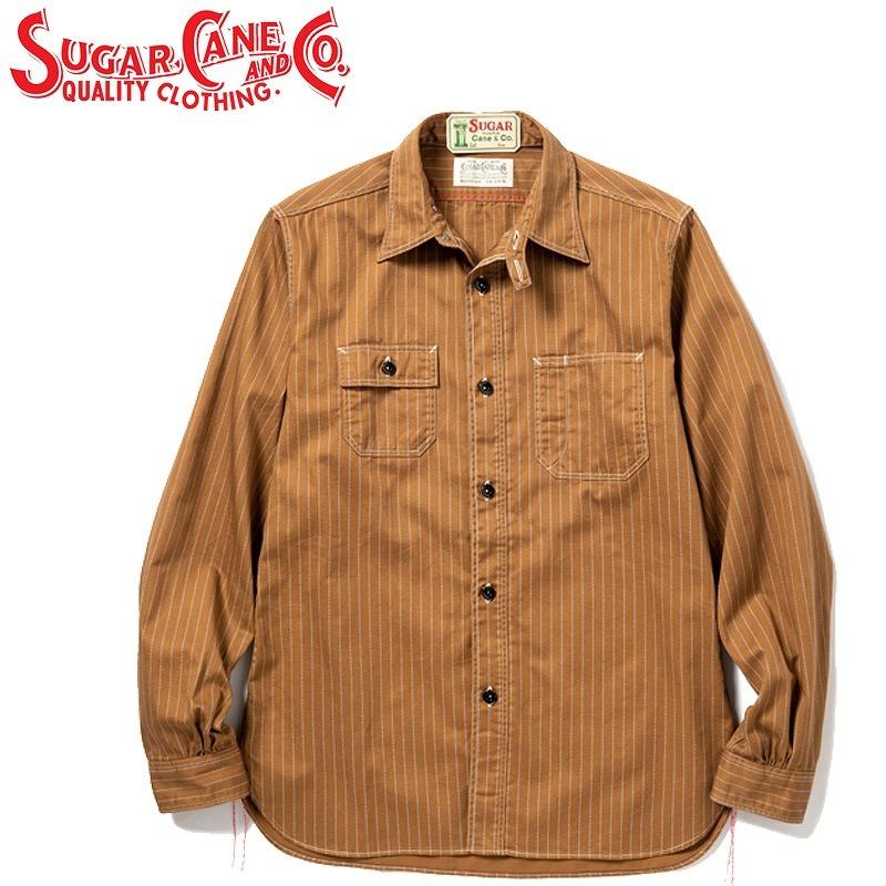 SUGAR CANE シュガーケーン 8.5oz ブラウン ウォバッシュ 長袖 ワーク