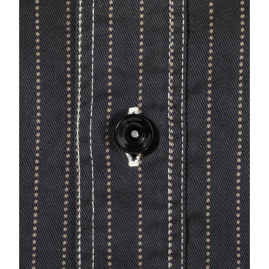 シュガーケーン　ブラックウォバッシュストライプ　カバーオール　38 SUGAR CANE シュガーケーン 8.5oz ブラック ウォバッシュ