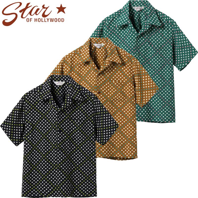 スターオブハリウッド 半袖 高密度 レーヨン オープン シャツ “POLKA DOT” SH39710 / STAR OF HOLLY WOOD HIGH DENSITY RAYON OPEN SHIRT