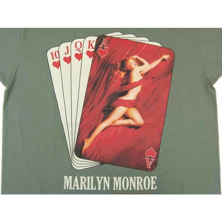 トイズマッコイ TOYS McCOY ミリタリーTシャツ マリリンモンロー MARILYN MONROE「ROYAL STRAIGHT FLUSH」TMC2028｜amekajishop-klax-on｜05