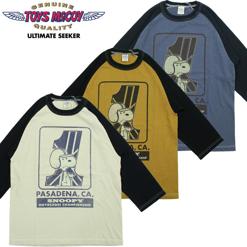 TOYS McCOY Disney RECORD BREAKER ラグラン TOYS McCOY（トイズマッコイ） 七分袖 ラグラン Tシャツ PEANUTS