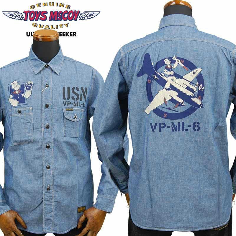 TOYS McCOY シャンブレーシャツ ミリタリーカスタム リアルマッコイズ TOY'S McCOY トイズマッコイ TMS1808 JOLLY ROGERS 90BG