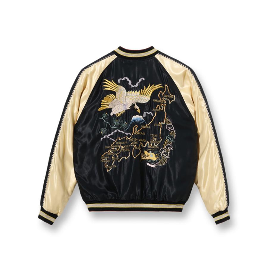 テーラー東洋 アセテート スカジャン “JAPAN MAP” × “EAGLE & DRAGON” TT15390-119 / TAILOR TOYO Early 1950s Style Acetate Souvenir Jacket｜amekajishop-klax-on｜04