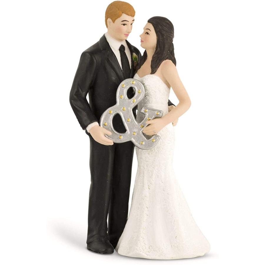 ケーキトッパー Mr. and Mrs. Porcelain Figurine Wedding Cake Topper With Ampersand
