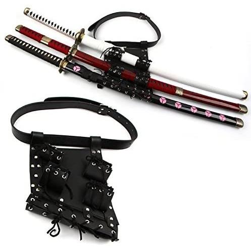 Cosplay One One Piece ワンピース ロロノア ゾロ 和道一文字 三代鬼徹 黒刀秋水 三本セット その他テレビ アニメ キャラクターグッズ ロロノア ゾロ 刀の袋付き コスプレ道具 ブラック サリーズ