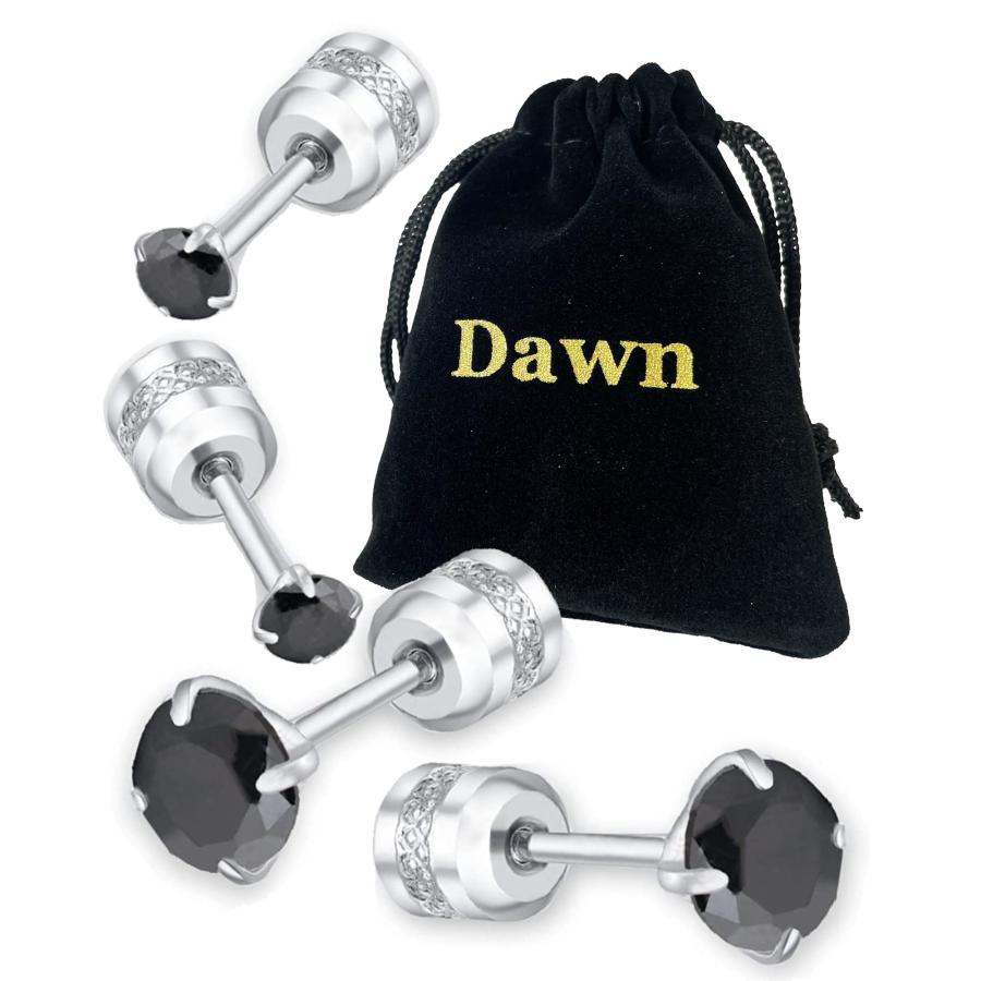 DAWN ねじ式キャッチ ピアス サージカルステンレス 両耳用 4個入 3mmと 