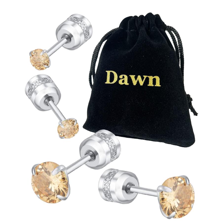 DAWN ねじ式キャッチ ピアス サージカルステンレス ピアス 両耳用 4個入 3mmと5mmのセット 金属アレルギー対応 つけっぱなし スタッドピアス ネジ式｜amenity2019｜03