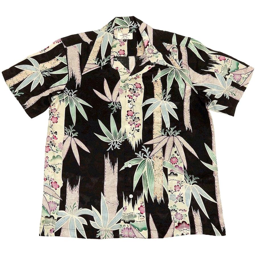 花旅楽団　アロハシャツ　Lサイズ 花旅楽団 竹柄アロハシャツ Lサイズ : アメリカのカジュアル