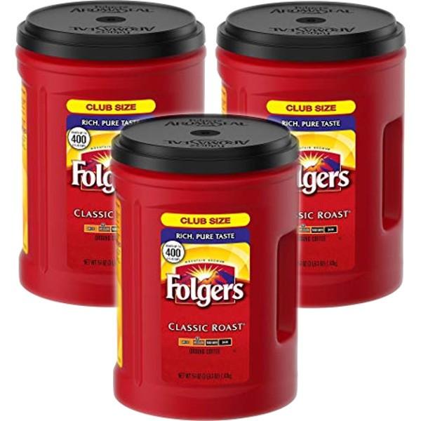 毎日飲んでも飽きないから、お徳用 3個でお届けします！コーヒー大容量 ３個パック  Folgers フォルジャース クラシックロースト 1.23kg 3個