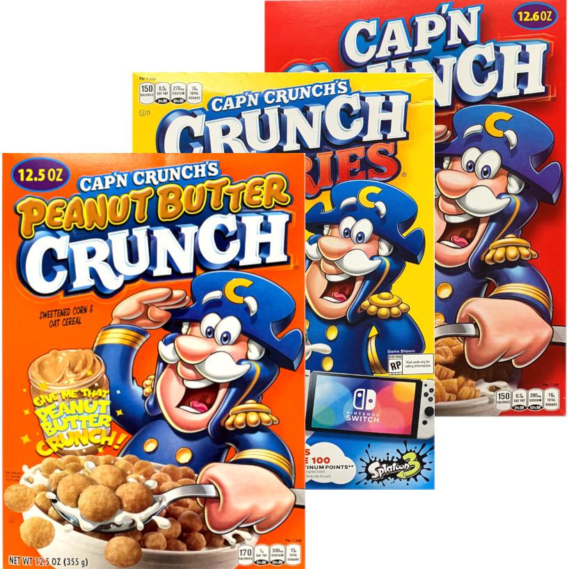 アメリカのシリアルは甘くて美味しい！ コーンとオーツ麦！Cap'n Crunch キャプテンクランチ コーン＆オーツ 　選べる3個｜americado-shop