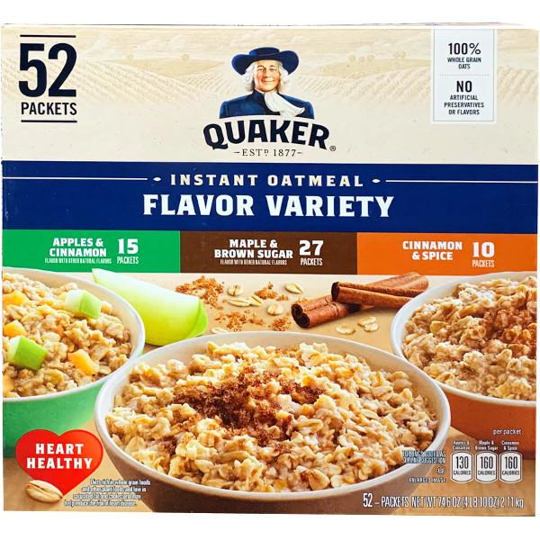 国内初の直営店 クェーカー バラエティー Quaker インスタントオートミール 52パック シリアル